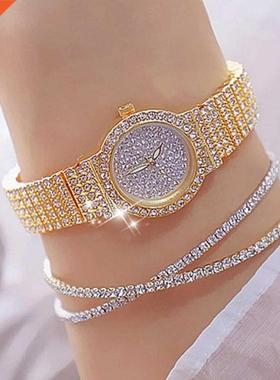 2022 New 3PCS Luxury Women Rose Gold Watch Fashion Ladies Qu