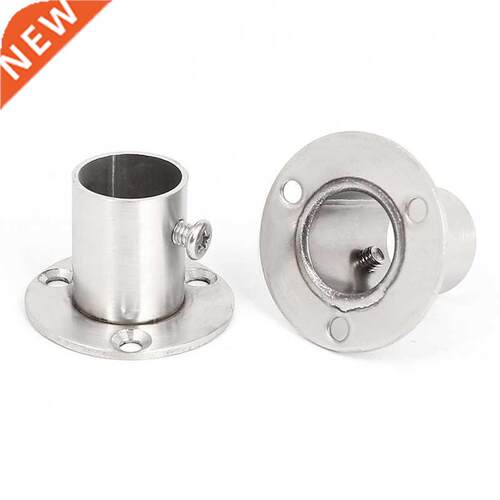 Wardrobe 19mm Tube Rail Rod End Support Bracket 2pcs