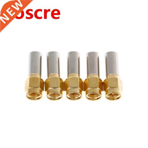 5 Pcs SMA Male Plug RF Coaxial Connector Crimp For RG58 RG14
