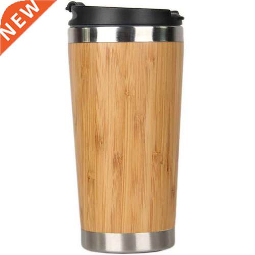 450Ml Bamboo Coffee Cup Stainless Steel Coffee Travel Mug Wi