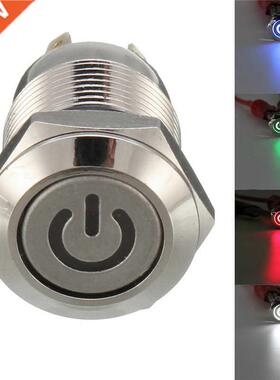 12mm 4 Pins Metal LED On/Off Push Button Switch Momentary Fl