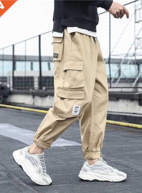 New Men's Side Pockets Cargo Pants 2021 Black Hip Ho