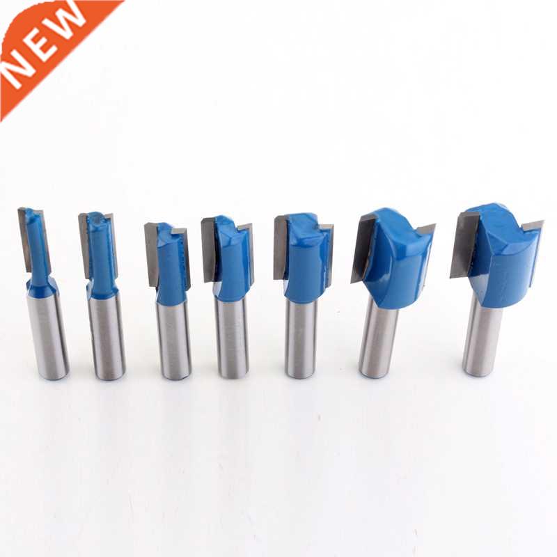 7PC 8mm Shank Straight/Dado Router Bit Set 6,8,10,12,14,18,2
