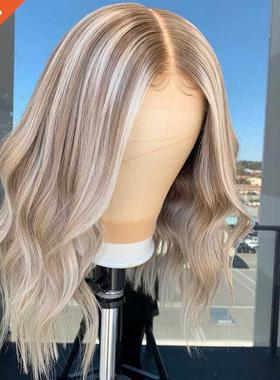 Brazilian Wavy Ash Blonde Full Lace Human Hair Wigs for Wome