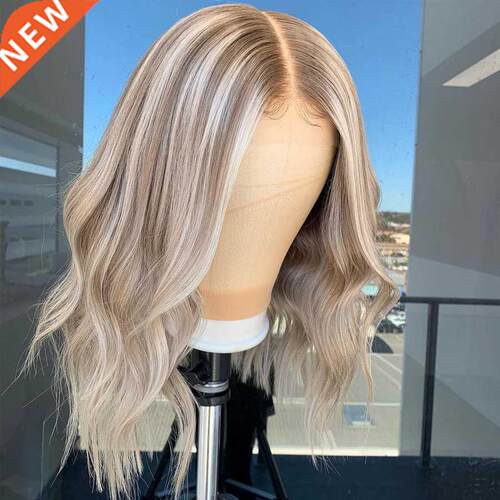Brazilian Wavy Ash Blonde Full Lace Human Hair Wigs for Wome