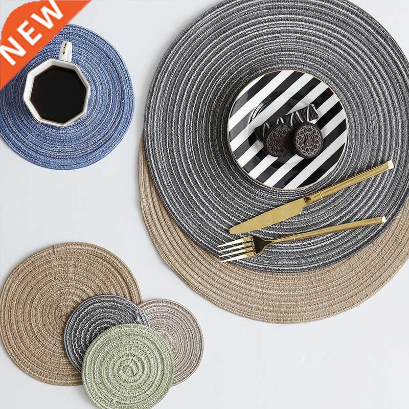 Nordic round Placemats Anti Slip Drink Coasters Insulated