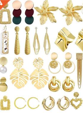 2021 New Bg Earrngs For Women Grls Gold Vntage Geometrc