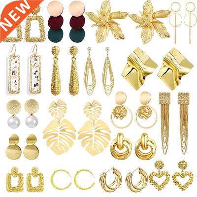 2021 New Bg Earrngs For Women Grls Gold Vntage Geometrc