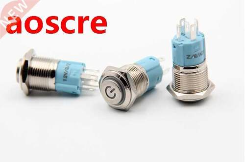 16mm power supply metal button switch high head self locking