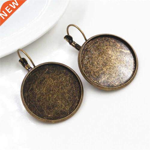 25mm 10pcs Antique Bronze French Lever Back Earrings Blank/