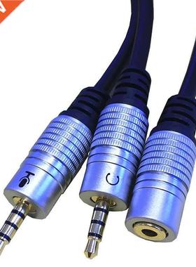 DC 3.5mm TRRS 4Pole female to 2 3.5mm male input TRS Stereo