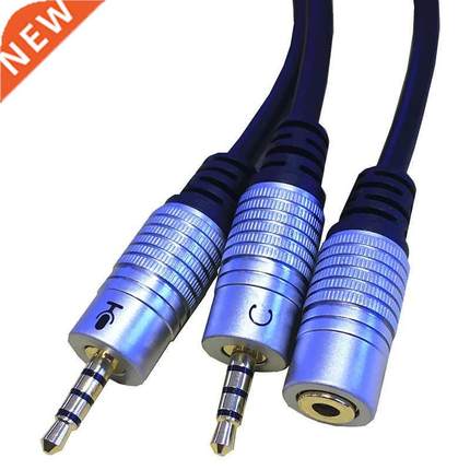 DC 3.5mm TRRS 4Pole female to 2 3.5mm male input TRS Stereo