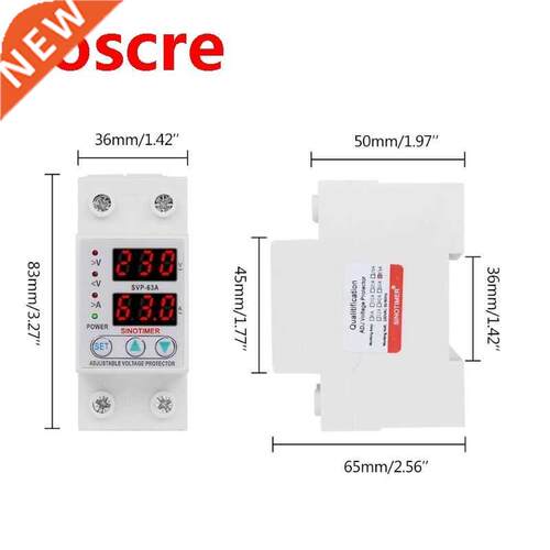 Din Rail Adjustable 63A 230V 1 Phase Over Under Voltage Prot