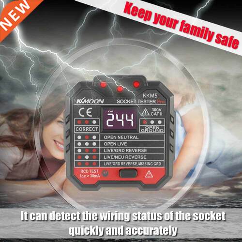 KKmoon KKM5 Digital Socket Detector Portable Circuit Polarit