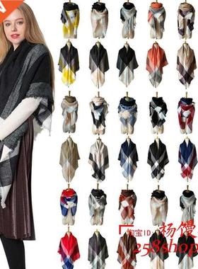 New Winter Scarf For Women Shawl Cashmere Plaid Scarves