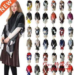 New Winter Scarf For Women Shawl Cashmere Plaid Scarves