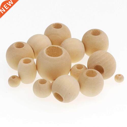 30-500PCS 5-20mm DIY Natural Ball Round Spacer Wooden Beads