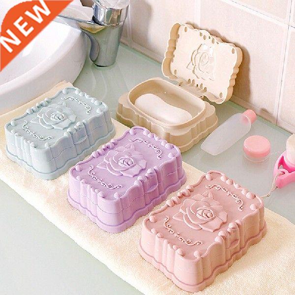 2019 Hot Sell Rose Carved Portable Soap Dish Box Case