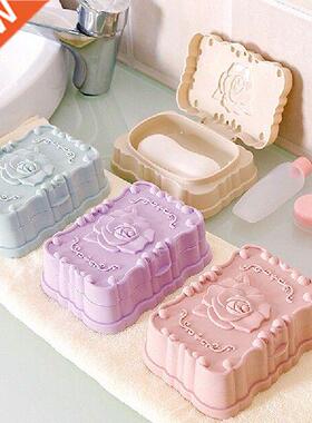 2019 Hot Sell Rose Carved Portable Soap Dish Box Case