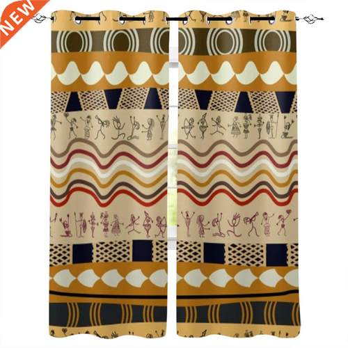 Ethnic Culture Geometry Window Curtains for Living Room