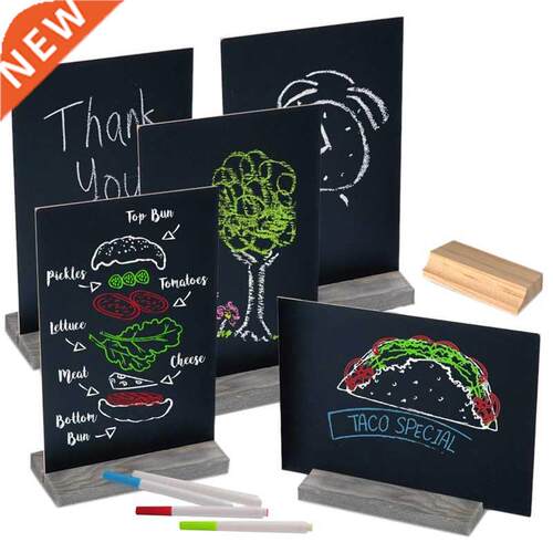 ini Chalk Board Double Sided Chalkboard Sign with Stand Tab
