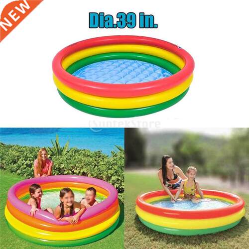Round Inflatable Swimming Pool Water Paddling Pool for Kids