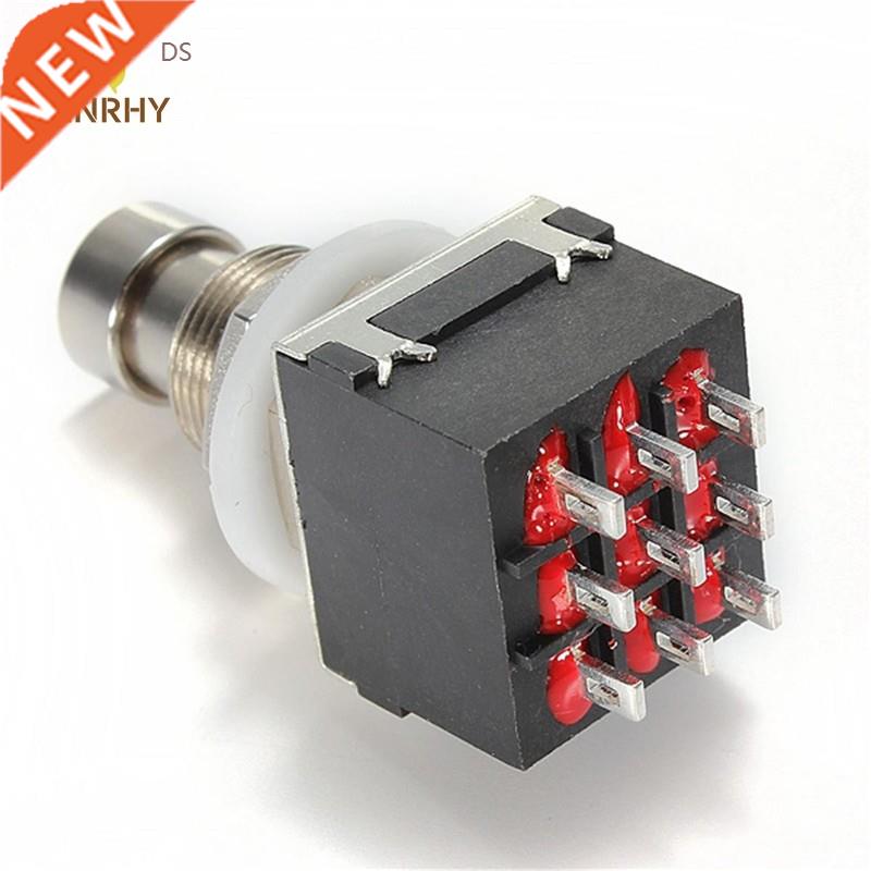 Blck 3PDT 9Pin Electric Guitr Effects Pedl Foot Switches