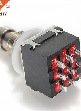 Blck 3PDT 9Pin Electric Guitr Effects Pedl Foot Switches