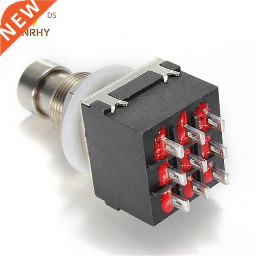 Blck 3PDT 9Pin Electric Guitr Effects Pedl Foot Switches