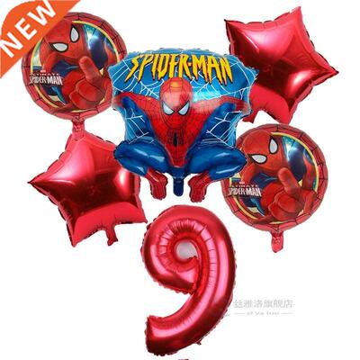 6pcs/lot Spiderman oon 32inch Numer Spiderman Party Inflata