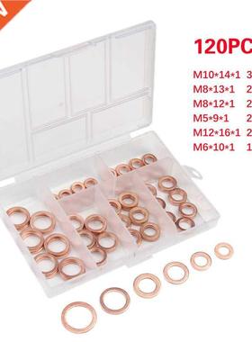 280/200/120/100Pcs Copper Sealing Solid Gasket Washer Sump P