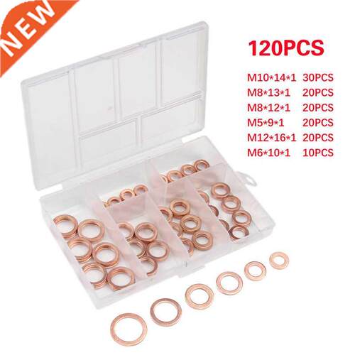 280/200/120/100Pcs Copper Sealing Solid Gasket Washer Sump P