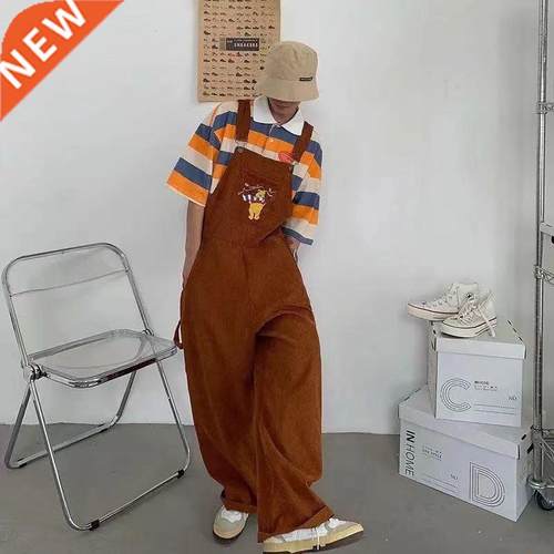 2022 Men's Retro Casual Pants Corduroy College Style Overall
