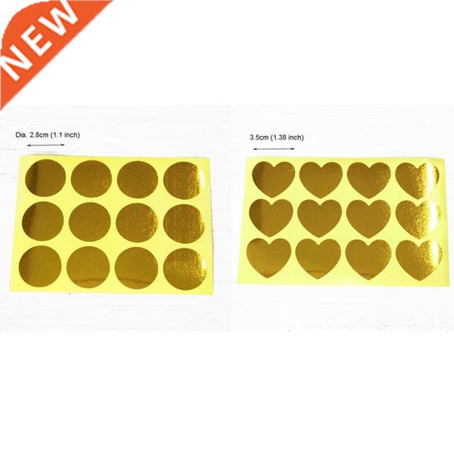 120pcs Golden Round Heart Sealing Sticker Paper Sticker Hear