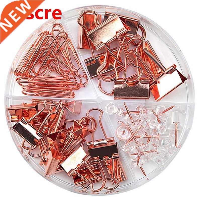 Fashion Binder Clips Paper Clips Push Pins Sets with Box for