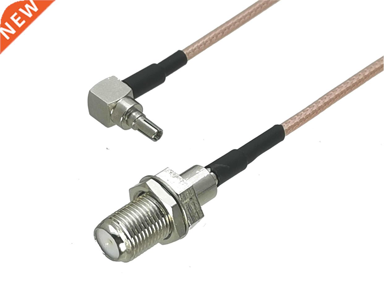 1Pcs RG316 F TV Female bulkhead to CRC9 Male Plug Right angl