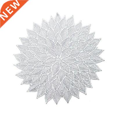 New Placemats Set of 6, Round Hollow Out Flowers Place Mats