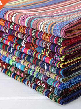 Ethnic style cotton linen fabric textile patchwork sofa ver