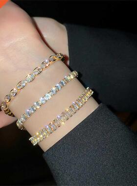 Exquisite Geometry Tennis Bracelets for Female AAA Cubic Zir