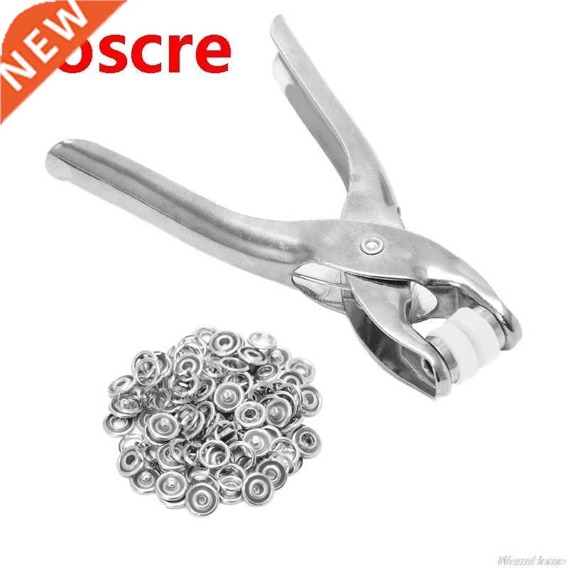 100Pcs Ring Snap Metal Prong Ring Snap Fasteners Press Studs