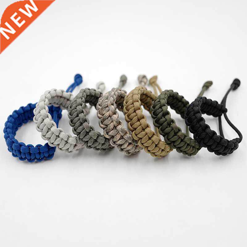 Men's Survival Paracord Adjustable Bracelet Handmade Braided