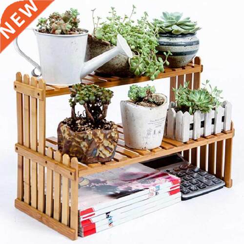 2 Layers Bamboo Storage Rack Kitchen Spice Jar Bottle Season