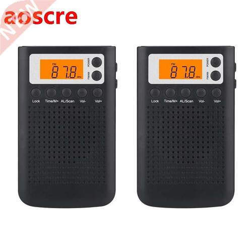 Mini Radio Portable Stereo Pocket Radio Speaker with Built-i