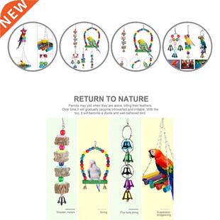 7Pcs/Set Useful Ornamental Innovative Parrot Swing Toy Hangi