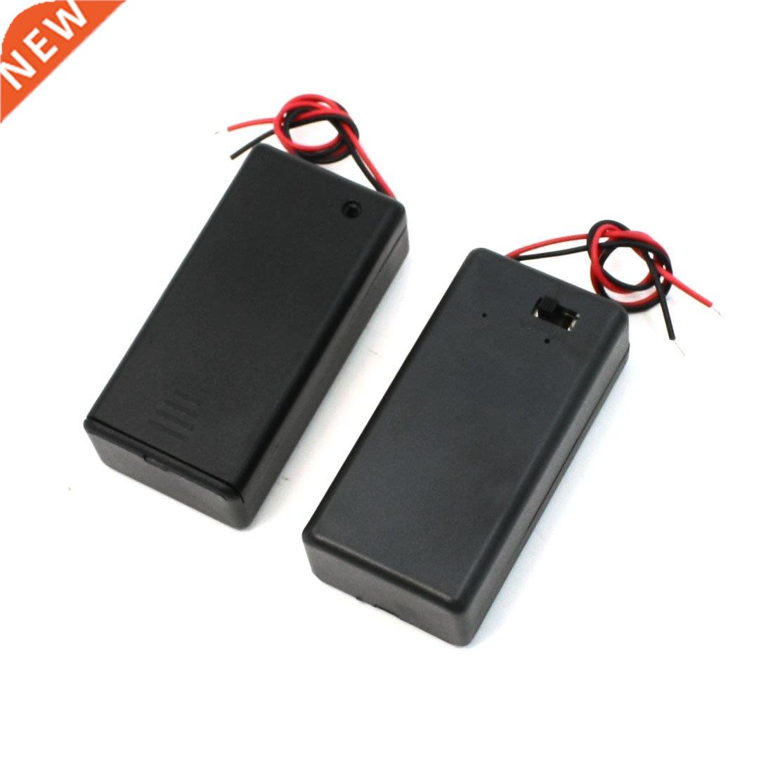 Pair 9V Holder Storage Case ON/OFF Switch w Cap 2 Pcs