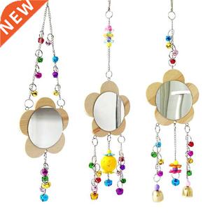 Chicken Toys for Hens Chicken Wood Mirror Toy with Bell for