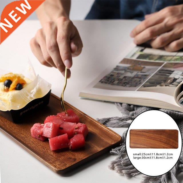 Solid Wood Rectangular Tableware Serving Tray Food Fruit Pla