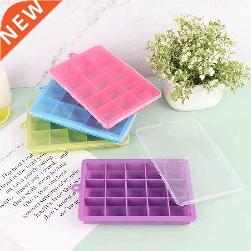 15 grids Silicone Ice Cube Tray with Lid Ice Cube Mold