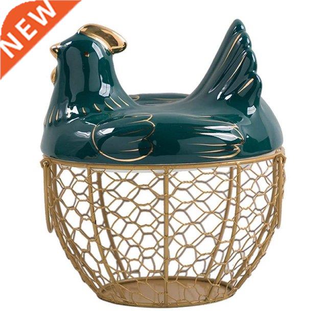 Egg Storage Basket Metal Wire Fruit Basket With Chicken Shap