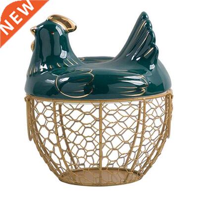 Egg Storage Basket Metal Wire Fruit Basket With Chicken Shap